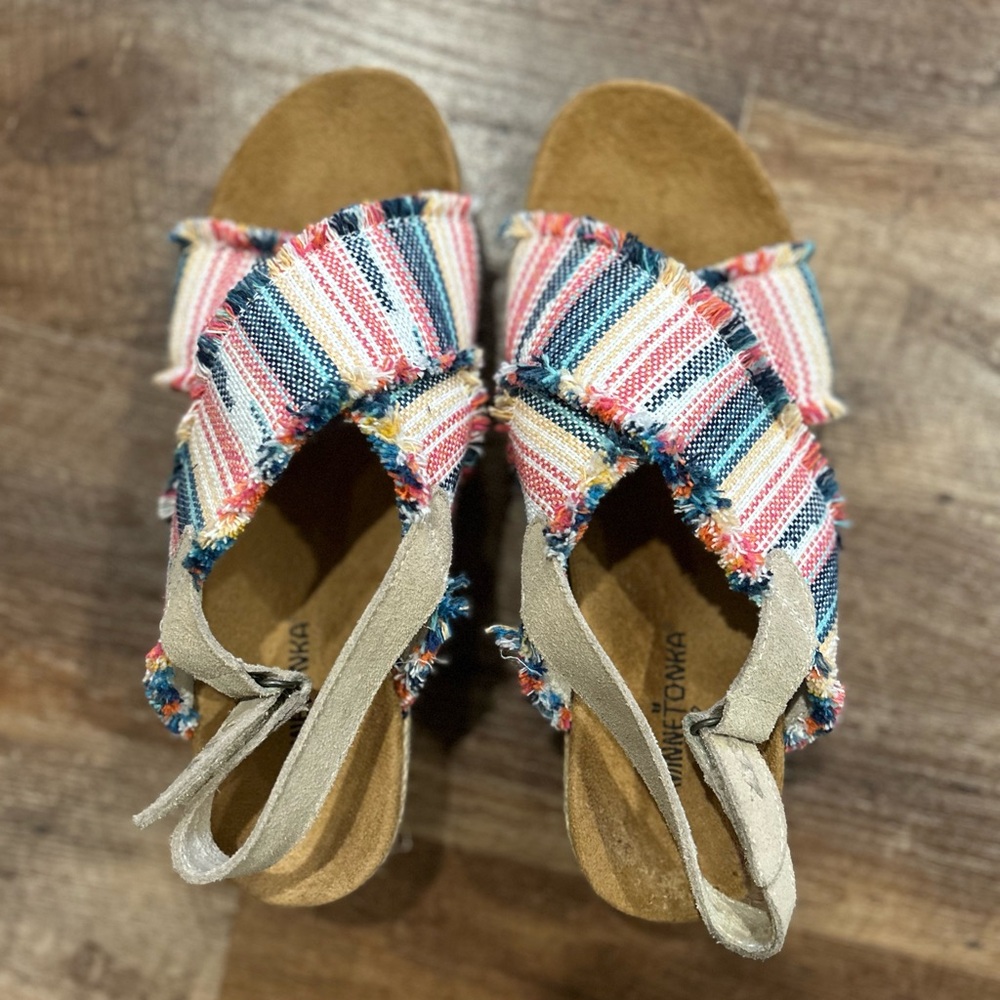 Minnetonka Multicolor Striped Sandals